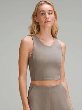 Lululemon Ribbed Softstreme Cropped Tank Top, Nomad